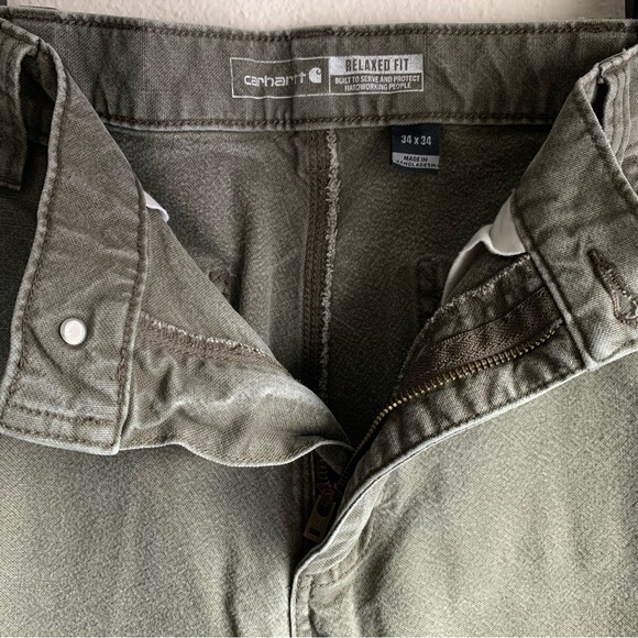 Carhartt Mens Relaxed Fit Utility Work Canvas Pants in Desert - Picture 11 of 12